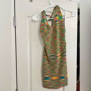 Beginning Boutique multi color halter knit dress